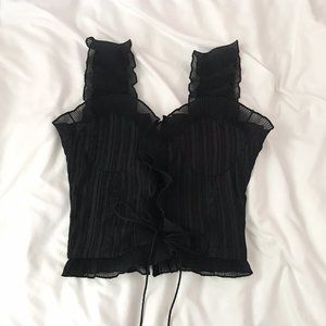 COPY - ♥️BRAND NEW BLACK RUFFLE CROP TOP♥️